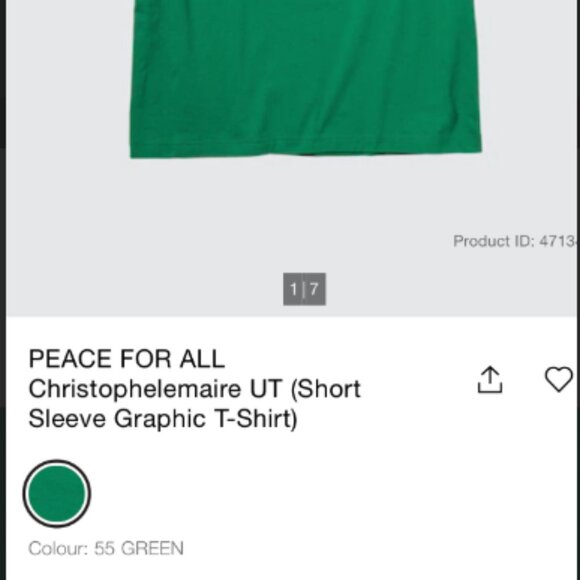 UNIQLO x Christophe Lemaire "Peace For All" Graphic Tee, Size XXL, Green - Picture 8 of 12